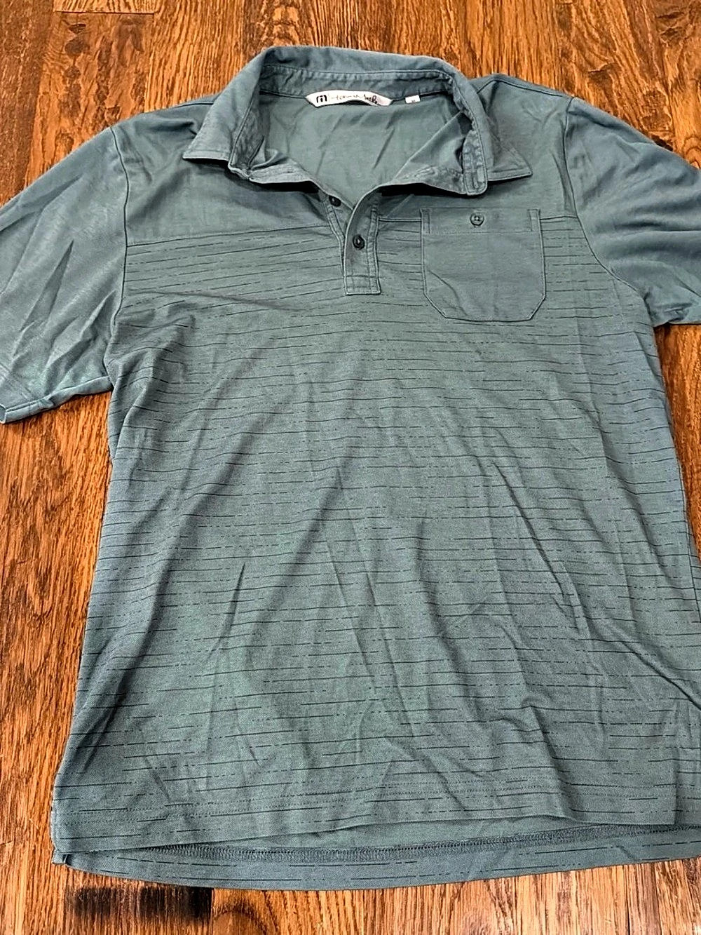 TravisMathew Striped Polo in Green Size Medium